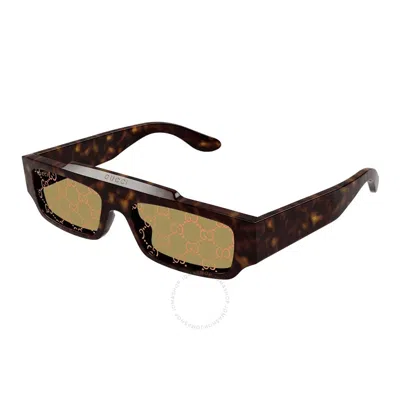 Gucci Gold Logo Browline Men's Sunglasses Gg1592s 002 55