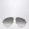Gucci Gold Metal Aviator Sunglasses Women In Gray