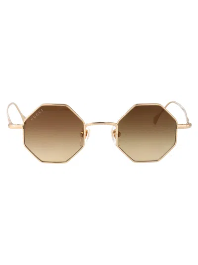 GUCCI GUCCI GOLD METAL FRAME SUNGLASSES