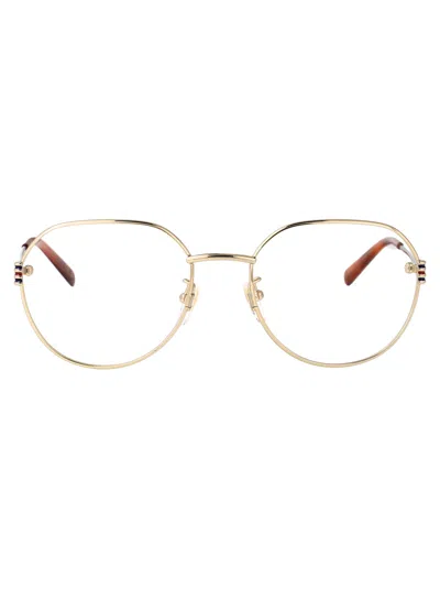 Gucci Optical In Gold-gold-transparent