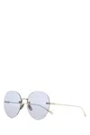 Gucci Light Blue Gold Round Sunglasses