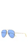 Gucci Golden Blue Aviator Sunglasses In Blue