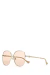 Gucci Pale Gold Classic Aviator Sunglasses In 8059