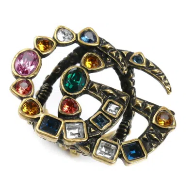 Pre-owned Gucci Gold Multi-color Band Ring ()
