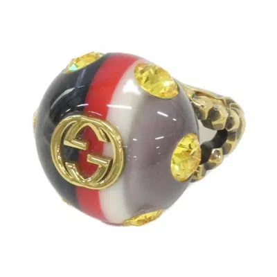 Pre-owned Gucci Gold Multi-color Band Ring () In Gold, Multi-color