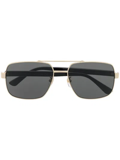 Gucci Gold Pilot Frame Tinted Sunglasses