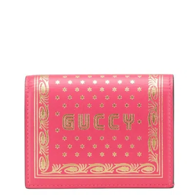 Pre-owned Gucci Gold Pink Leather Wallet (bi-fold) () In Multi
