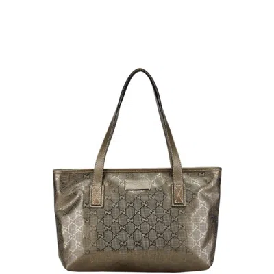Pre-owned Gucci Gold Pvc Leather Handbag Tote Bag ()