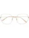 Gucci Geometric-frame Glasses In Gold
