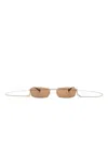 Gucci Gold-tone Rectangle-frame Sunglasses In Gold