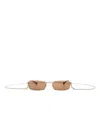 Gucci Gold-tone Rectangle-frame Sunglasses In Gold