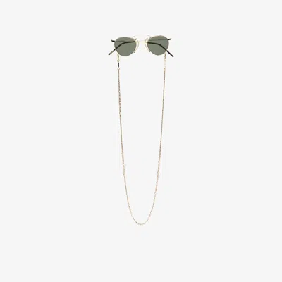Gucci Gold Tone Round Frame Sunglasses