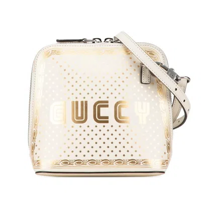 Pre-owned Gucci Gold White Leather Shoulder Bag ()