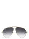 Gucci Gold Metal Aviator Sunglasses Women In Gold