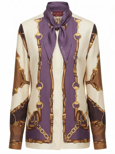 Gucci `golden Equestrian` Shirt In Multi