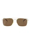 Gucci Golden Square Sunglasses In Brown