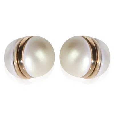 Pre-owned Gucci Gold-plated Faux Pearl Magnetic Earrings