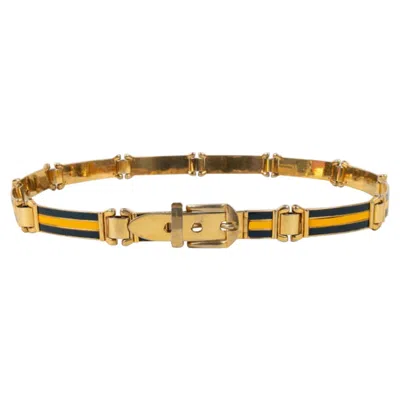 Pre-owned Gucci Gold-plated Metal Belt In Brown