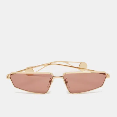 Pre-owned Gucci Gold/red Gg0537s Rectangular Sunglasses