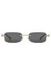 Gucci Rectangular Frame Sunglasses In Golden