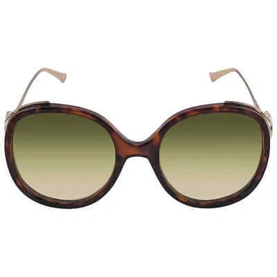 Pre-owned Gucci Gradient Green Butterfly Ladies Sunglasses Gg0226s 006 56 Gg0226s 006 56