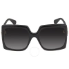 Gucci Open Box -  (gradient Grey Oversized Ladies Sunglasses Gg0876s 001 60 In Shiny Black