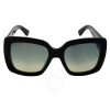 Gucci Gradient Grey Square Ladies Sunglasses Gg0141sn 001 53 In Black / Grey