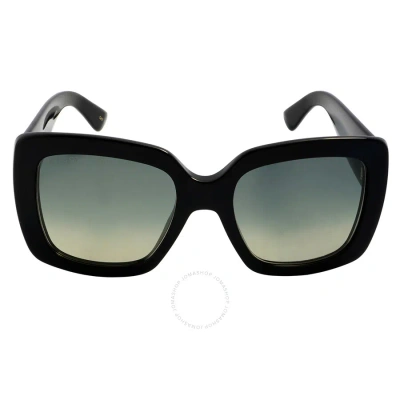 Gucci Gradient Grey Square Ladies Sunglasses Gg0141sn 001 53 In Black / Grey