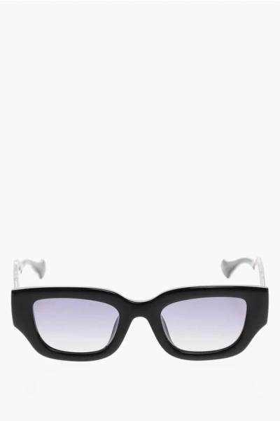 Gucci Gradient Lens Oval Sunglasses In Black