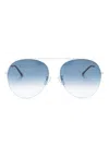 Gucci Gradient Pilot-frame Sunglasses In Blau