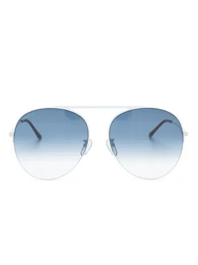 Gucci Gradient Pilot-frame Sunglasses In Blau