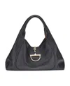 Gucci Large Softbit Grained Leather Shoulder Bag In Black