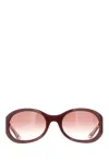 Gucci Oval Frame Sunglasses With Tinted Lenses In Brown