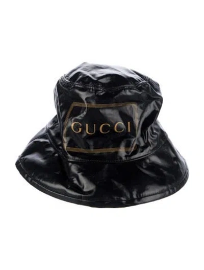 Pre-owned Gucci Graphic Bucket Hat In Black
