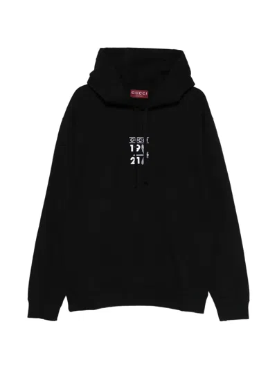 Gucci Graphic Hooded Sweatshirt In Black