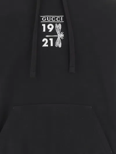 Gucci Graphic Logo Print Sweatshirt In Black