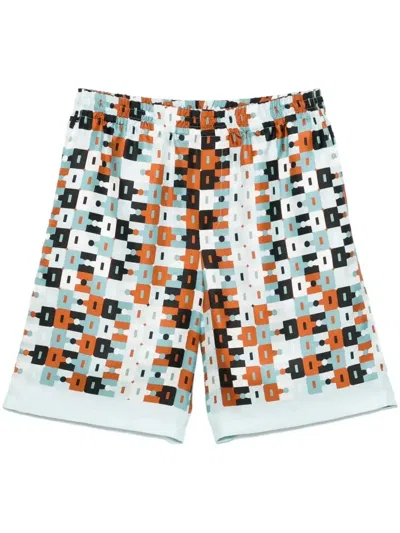 Gucci Graphic-print Bermuda Shorts In Blue