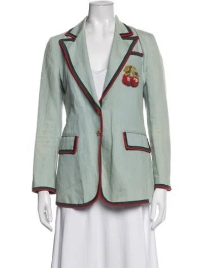 Pre-owned Gucci Graphic Print Blazer In Green