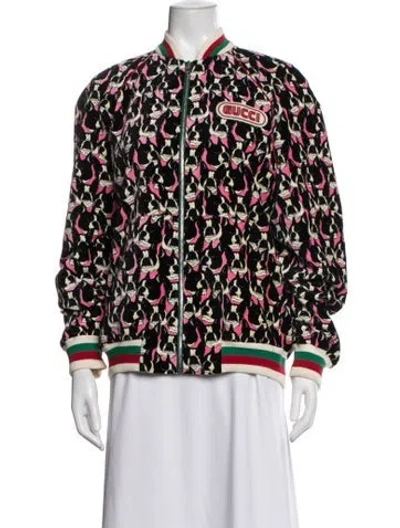Pre-owned Gucci Graphic Print Bomber Jacket In Multi