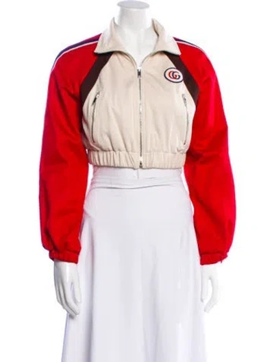 Pre-owned Gucci Graphic Print Bomber Jacket In Red