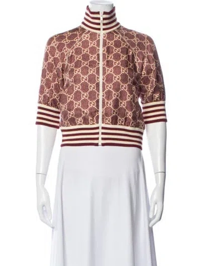 Pre-owned Gucci Graphic Print Bomber Jacket In Red