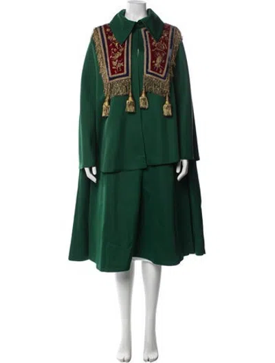 Pre-owned Gucci Graphic Print Cape W/ Tags In Green