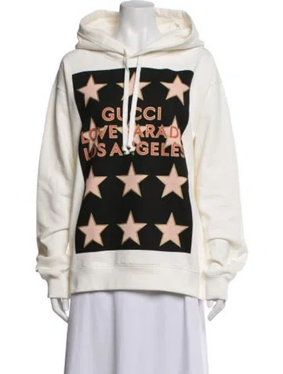 Pre-owned Gucci Graphic Print Crew Neck Hoodie W/ Tags In Neutrals
