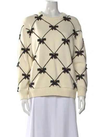 Pre-owned Gucci Graphic Print Crew Neck Sweater In Neutral