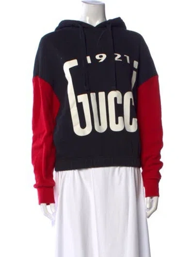 Pre-owned Gucci Graphic Print Crew Neck Sweater In Red