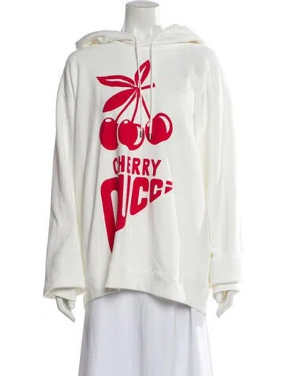 Pre-owned Gucci Graphic Print Crew Neck Sweater W/ Tags In White