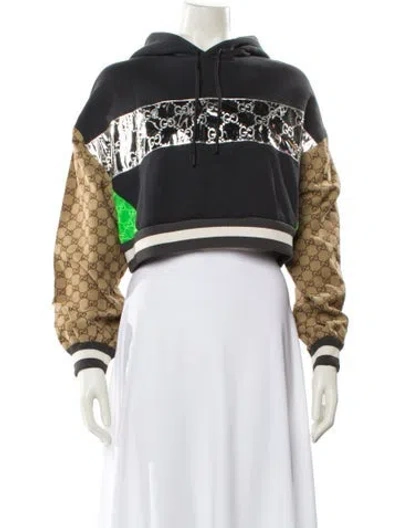 Pre-owned Gucci Graphic Print Crew Neck Sweatshirt
