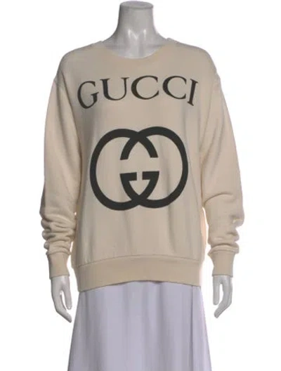 Pre-owned Gucci Graphic Print Crew Neck Sweatshirt