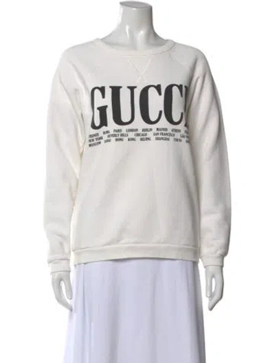Pre-owned Gucci Graphic Print Crew Neck Sweatshirt