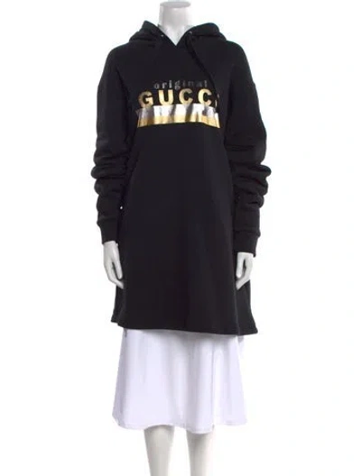 Pre-owned Gucci Graphic Print Crew Neck Sweatshirt In Black